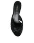 Dolce & Gabbana Knotted Slide High Heel Sandals Black Python Leather - Women’s Shoes