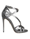 Dolce & Gabbana Keira Ankle Strap High Heels Sandals Silver Lamb Leather - Women’s Shoes