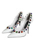 Dolce & Gabbana White Leather High Heels – Women's Crystal Embellished Pumps
