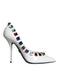 Dolce & Gabbana White Leather High Heels – Women's Crystal Embellished Pumps