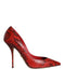 Dolce & Gabbana Red Python Leather Stiletto Heels – Luxury Pointed Toe Pumps for Women