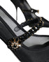 Dolce & Gabbana Mary Jane Crystal Mesh Pumps Black Nylon Women’s Heels
