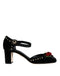 Dolce & Gabbana Women's Black Velvet Roses Ankle Strap Heels Pumps