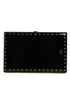 Dolce & Gabbana Black Leather Mini Clutch with Gold Studs – Evening Purse