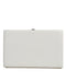 Dolce & Gabbana White Mini Leather Clutch with Gold Frame – Evening Purse