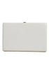 Dolce & Gabbana White Mini Leather Clutch with Gold Frame – Evening Purse