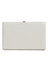 Dolce & Gabbana White Mini Leather Clutch with Gold Frame – Evening Purse