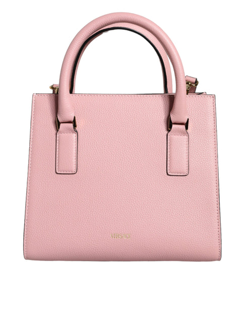 Versace Pink Grainy Calf Leather Small Top Handle Crossbody Bag for Women