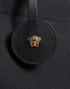 Versace Black Canvas & Leather Top Handle Crossbody Tote Bag for Women