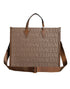 Versace Jacquard Logo Tote in Brown Leather Crossbody Bag for Women