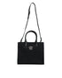 Versace Black Top Handle Canvas Leather Logo Crossbody Tote Bag for Women