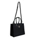 Versace Black Top Handle Canvas Leather Logo Crossbody Tote Bag for Women