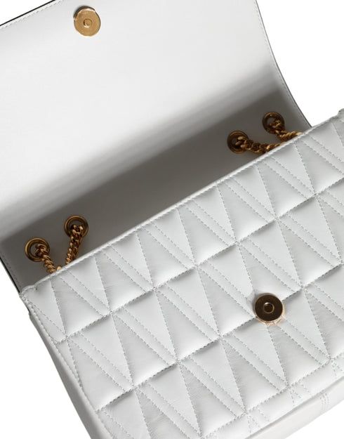 Versace Mini Crossbody Shoulder Bag – White Quilted Nappa Leather for Women