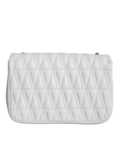 Versace Mini Crossbody Shoulder Bag – White Quilted Nappa Leather for Women