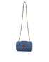 Versace Blue Quilted Denim Leather Crossbody Bag for Women