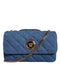 Versace Blue Quilted Denim Leather Crossbody Bag for Women