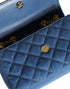 Versace Blue Quilted Denim Leather Crossbody Bag for Women