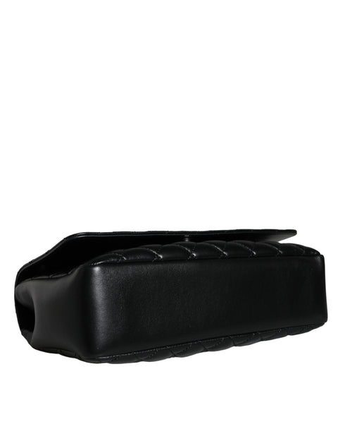 Versace Black Quilted Lambskin Leather Crossbody Shoulder Bag – Women