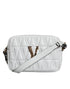 Versace White Quilted Nappa Leather Crossbody Shoulder Bag for Women