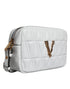 Versace White Quilted Nappa Leather Crossbody Shoulder Bag for Women