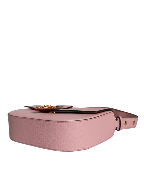 Versace Logo Crossbody Shoulder Bag in Pink Grainy Calf Leather for Women’s