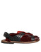 Dolce & Gabbana Black Red Gazelle Hair Leather Sandals Shoes