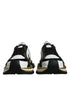 Dolce & Gabbana White Gold Black Leather SUPER KING Sneakers Shoes