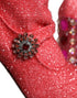 Dolce & Gabbana Pink Crystal Lurex Fantasy High Boots Shoes – Women’s