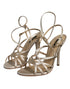 Dolce & Gabbana Strappy Stiletto Heels Sandals Beige Leather Women’s