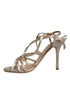 Dolce & Gabbana Strappy Stiletto Heels Sandals Beige Leather Women’s
