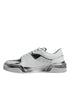 Dolce & Gabbana Low-Top Sneakers White Silver Leather - Luxury Shoes