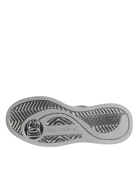 Dolce & Gabbana Low-Top Sneakers White Silver Leather - Luxury Shoes