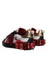 Dolce & Gabbana White Red Crystal Portofino Sneakers for Women
