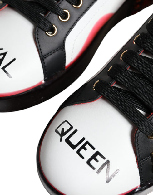 Dolce & Gabbana White Red Crystal Portofino Sneakers for Women