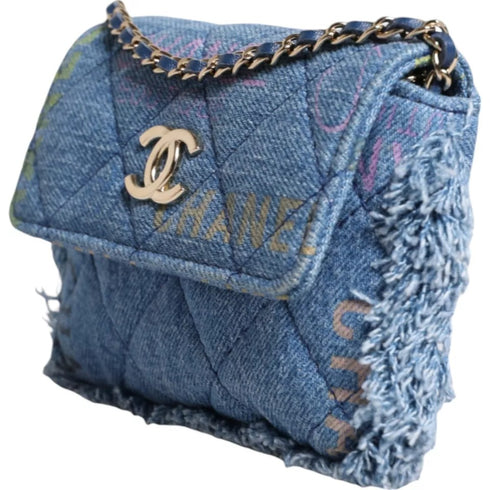 Chanel Mood Flap Micro Bag – Blue Denim – Silver Hardware – Series 31 – Women’s