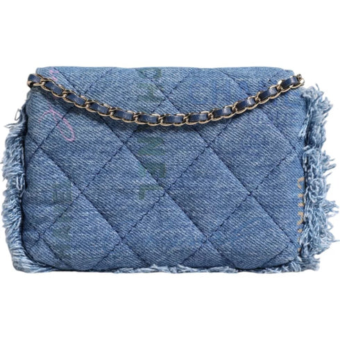 Chanel Mood Flap Micro Bag – Blue Denim – Silver Hardware – Series 31 – Women’s