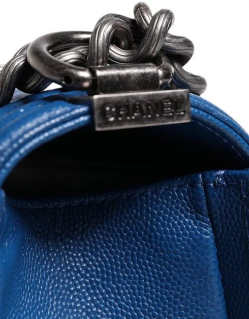 Chanel Boy Bag – Medium – Blue Caviar Leather – Ruthenium Hardware – Women’s