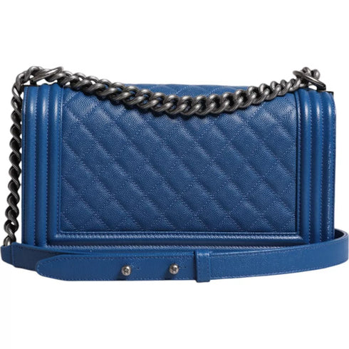 Chanel Boy Bag – Medium – Blue Caviar Leather – Ruthenium Hardware – Women’s