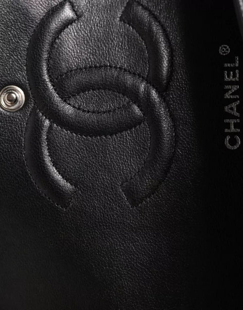 Chanel Medium Classic Double Flap Shoulder Bag – Black Caviar Leather with Silver Hardware – Women’s
