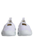 Dolce & Gabbana White Padded Fabric Low-Top Sneakers Shoes with Chunky Sole for Women