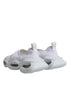 Dolce & Gabbana White Padded Fabric Low-Top Sneakers Shoes with Chunky Sole for Women