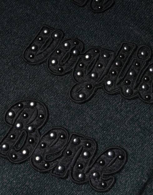 Dolce & Gabbana Gray Embellished Crew Neck Pullover Sweater