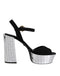 Dolce & Gabbana Black Mirror-Heel Platform Sandals – Luxury Wool-Silk Open Toe Heels for Women