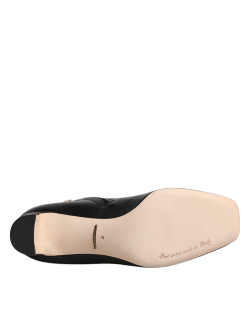 Dolce & Gabbana Black Jackie Leather Mid Calf Boots Women’s Italian Shoes