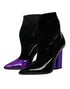 Dolce & Gabbana Purple & Black Pointed Ankle Boots Shoes – Women’s