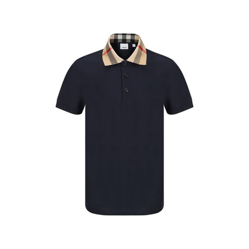 Burberry Blue Cotton Polo Shirt