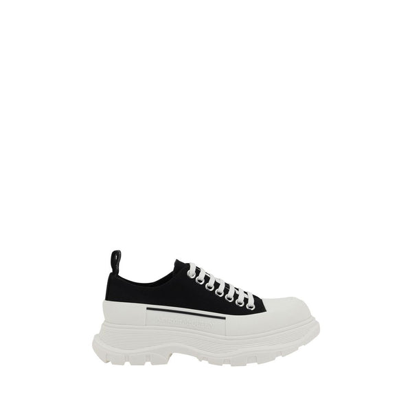 Alexander McQueen Black White Tread Slick Sneakers Shoes