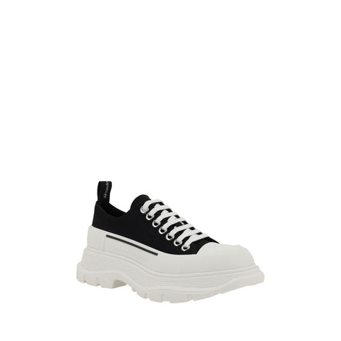 Alexander McQueen Black White Tread Slick Sneakers Shoes