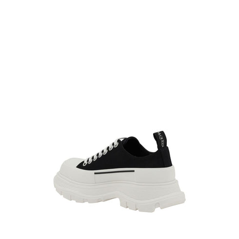 Alexander McQueen Black White Tread Slick Sneakers Shoes