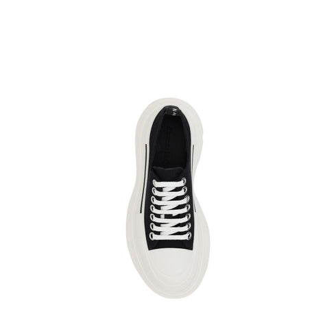 Alexander McQueen Black White Tread Slick Sneakers Shoes